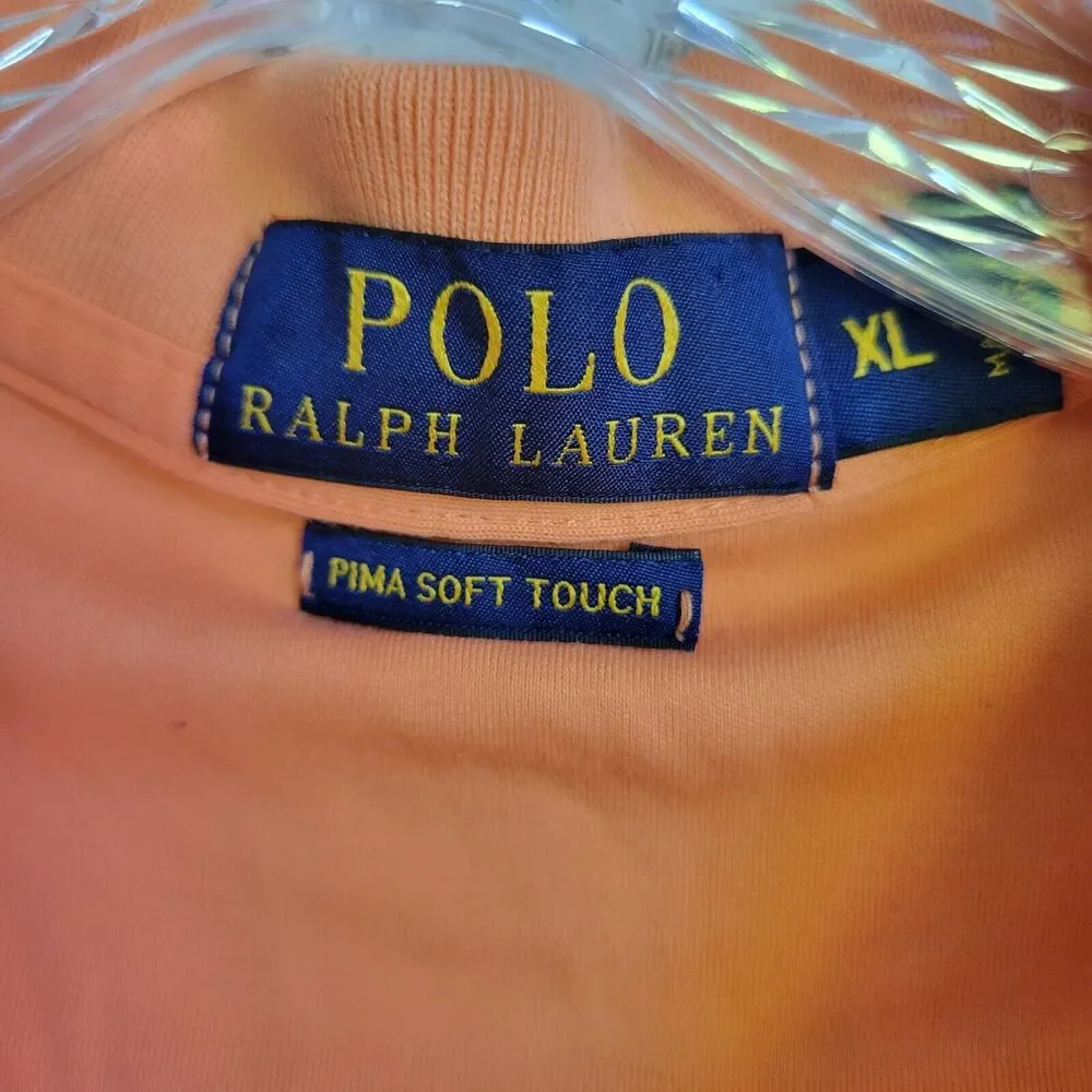Polo Ralph Lauren Short Sleeves Pima Cotton Shirt Sz XL Orange